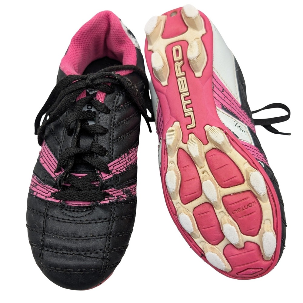 Umbro Girls Corsica Soccer Cleats Black Pink YFW00334 Size 1 Youth Shoes